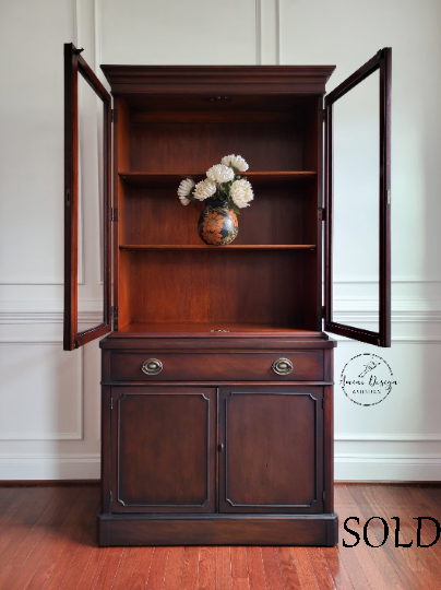 SOLD - China Cabinet, Vintage Hutch